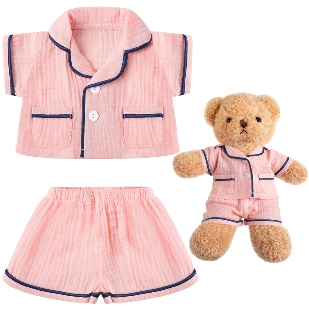 Hungdao Bear Clothes Pajamas Make Your Own Animals Outfits Fits Most 14 Inches Bear Accessories(Pink)