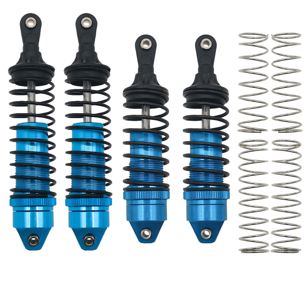 RCAWD Big Bore RC Shock for Slash 4WD 4x4 Upgrades Parts, 1/10 Stampede 4WD 4x4,Hoss 4WD 4x4,Rustler 4WD 4x4,4PCS Aluminum Full Metal Front Rear Shocks Absorber,Replace 5862(Blue)