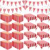 Chumia 20 Pcs Carnival Theme Party Decorations Circus Decorations Carnival Table Skirts Carnival Tablecloths Red White Striped Pennant Banners Circus Carnival Bunting Banners for Carnival Circus view 1