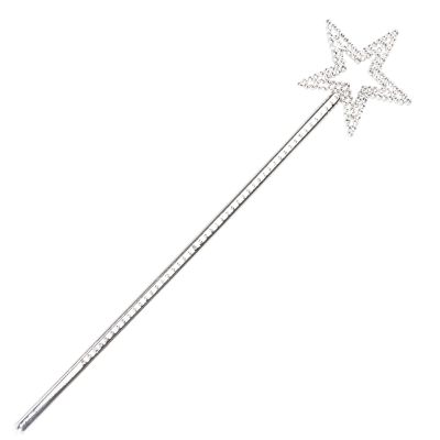 Qeuly Star Wand 13 Inches Fairy Angel Magic Princess Wands Silver Star Stick for Girl's Costume