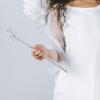 Qeuly Star Wand 13 Inches Fairy Angel Magic Princess Wands Silver Star Stick for Girl's Costume view 2