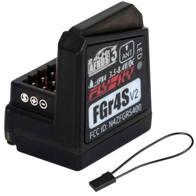 HTLNUZD Flysky FGr4S V2 4CH AFHDS 3 Remote Control 2.4GHz Receiver, Output Compatible with FS-NB4 Noble PL18 RC Transmitter Built-in Single Antenna PWM/PPM/I-Bus for RC Boat Car