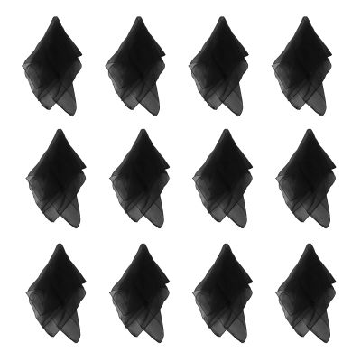 Larcele 12 Piece Juggling Plain Weave Dance Scarf for Performance Prop Accessory 24 x 24 inches WDSJ-02Black
