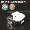 Lab Microscope Slides Portable Handheld Magnifier 55X Zoom Microscope with LED Light Mini Pocket Jewelry Loupe Microscope Parts view 3