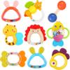 MOONTOY 9pcs Baby Rattles 3-6 Months, Infant Teething Toys 3-6 Months, Teethers Baby Toys 6-12 Months Sensory Toys for Babies 3 4 5 6 7 9 10 Month Boy Girl Gifts view 1