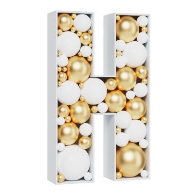 3FT Large Marquee Letters Mosaic Balloon Frame Pre-cut Foam Board Marquee Light Up Letters H for Birthday Party Decorations,Wedding,Baby Shower DIY Party Supplies (Letter H)