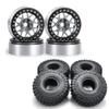 RCLIONS Aluminum Metal 1.9" Beadlock Wheels Rims and Rubber Tires for 1/10th RC Crawler Car view 1