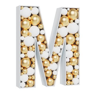 3FT Large Marquee Letters Mosaic Balloon Frame Pre-cut Foam Board Marquee Light Up Letters M for Birthday Party Decorations,Wedding,Baby Shower DIY Party Supplies (Letter M)
