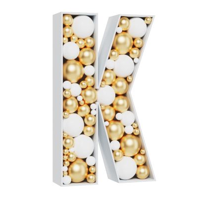 3FT Large Marquee Letters Mosaic Balloon Frame Pre-cut Foam Board Marquee Light Up Letters K for Birthday Party Decorations,Wedding,Baby Shower DIY Party Supplies (Letter K)