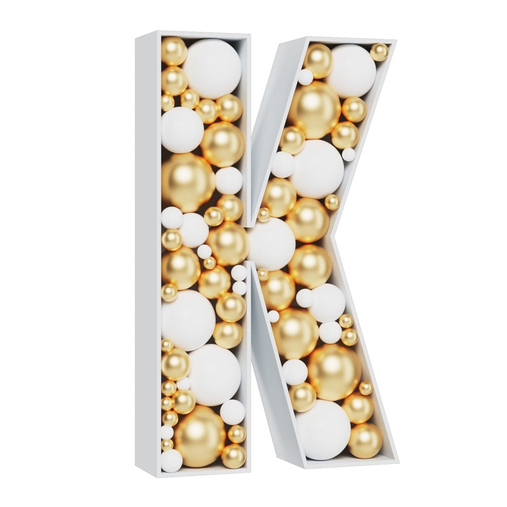 3FT Large Marquee Letters Mosaic Balloon Frame Pre-cut Foam Board Marquee Light Up Letters K for Birthday Party Decorations,Wedding,Baby Shower DIY Party Supplies (Letter K)