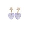 minacute Star & Heart Earrings Purple Q3244 view 1