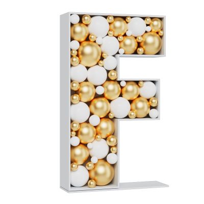 3FT Large Marquee Letters Mosaic Balloon Frame Pre-cut Foam Board Marquee Light Up Letters F for Birthday Party Decorations,Wedding,Baby Shower DIY Party Supplies (Letter F)