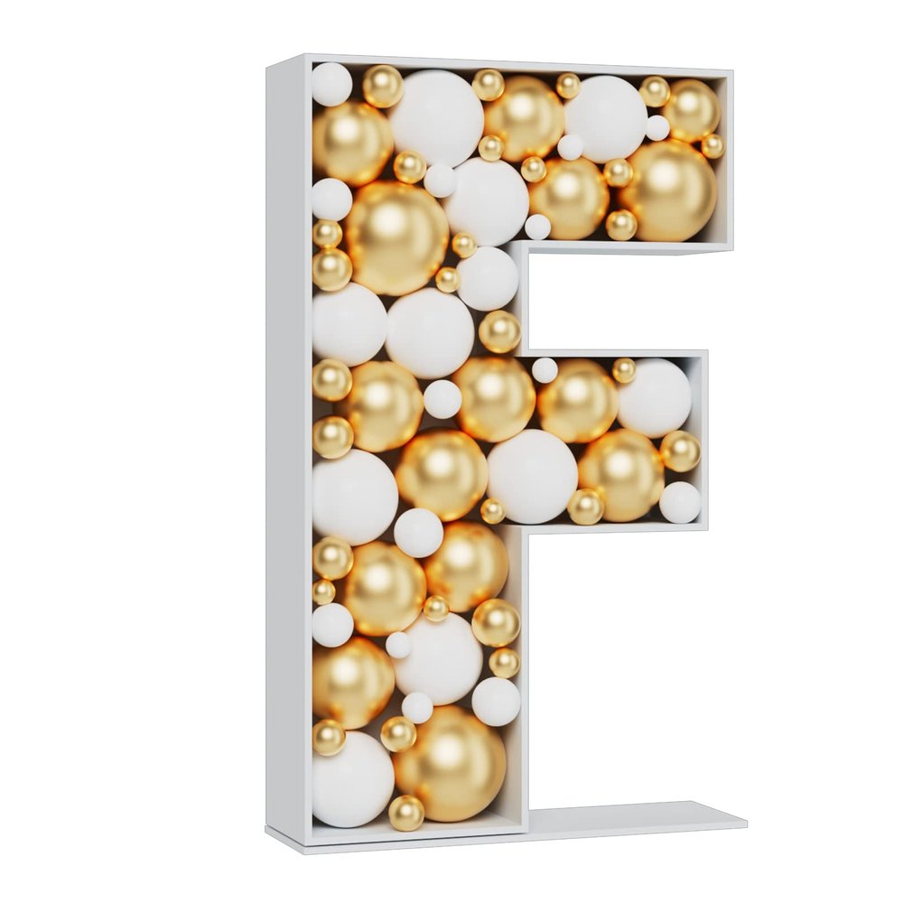 3FT Large Marquee Letters Mosaic Balloon Frame Pre-cut Foam Board Marquee Light Up Letters F for Birthday Party Decorations,Wedding,Baby Shower DIY Party Supplies (Letter F)