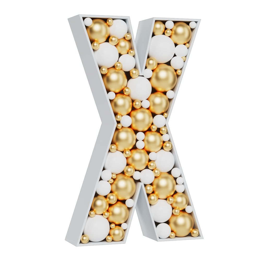 3FT Large Marquee Letters Mosaic Balloon Frame Pre-cut Foam Board Marquee Light Up Letters X for Birthday Party Decorations, Wedding, Baby Shower DIY Party Supplies