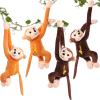 Aoriher 4 Pack 17.8" Hanging Stuffed Monkeys with Hook & Loop Fasteners - Plush Toy Gifts for Adults, Plush Stuffed Animal Toys Soft Monkey Doll Decoration(Brown, Khaki) view 1