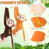 Aoriher 4 Pack 17.8" Hanging Stuffed Monkeys with Hook & Loop Fasteners - Plush Toy Gifts for Adults, Plush Stuffed Animal Toys Soft Monkey Doll Decoration(Brown, Khaki) view 2