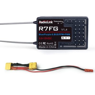 HTLNUZD Radiolink R7FG RC Car Receiver 7 Channel 2.4GHz Gyro Telemetry Voltage Surface IPX4 Waterproof RX Controller Compatible Long Range RC6GS v3/RC4GS v2/RC4GS/RC6GS Transmitter