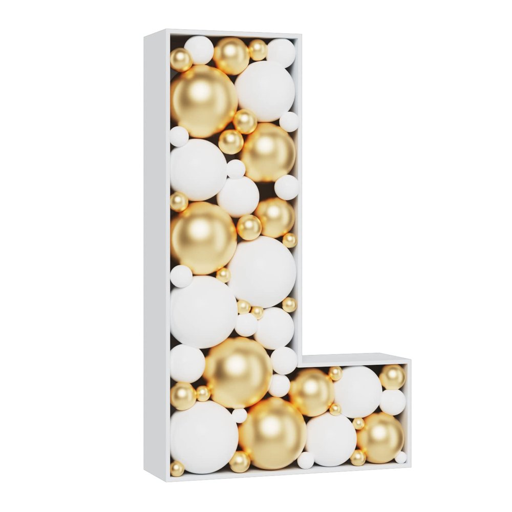 3FT Large Marquee Letters Mosaic Balloon Frame Pre-cut Foam Board Marquee Light Up Letters L for Birthday Party Decorations,Wedding,Baby Shower DIY Party Supplies (Letter L)