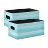 Kcldeci Teal Turquoise Green Wood Storage Bins Baskets for Organizing 2Pack, Wood Wooden Board Farm Sturdy Storage Basket Foldable Storage Baskets for Shelves Closet Nursery Toy view 1
