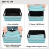 Kcldeci Teal Turquoise Green Wood Storage Bins Baskets for Organizing 2Pack, Wood Wooden Board Farm Sturdy Storage Basket Foldable Storage Baskets for Shelves Closet Nursery Toy view 2