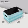 Kcldeci Teal Turquoise Green Wood Storage Bins Baskets for Organizing 2Pack, Wood Wooden Board Farm Sturdy Storage Basket Foldable Storage Baskets for Shelves Closet Nursery Toy view 3