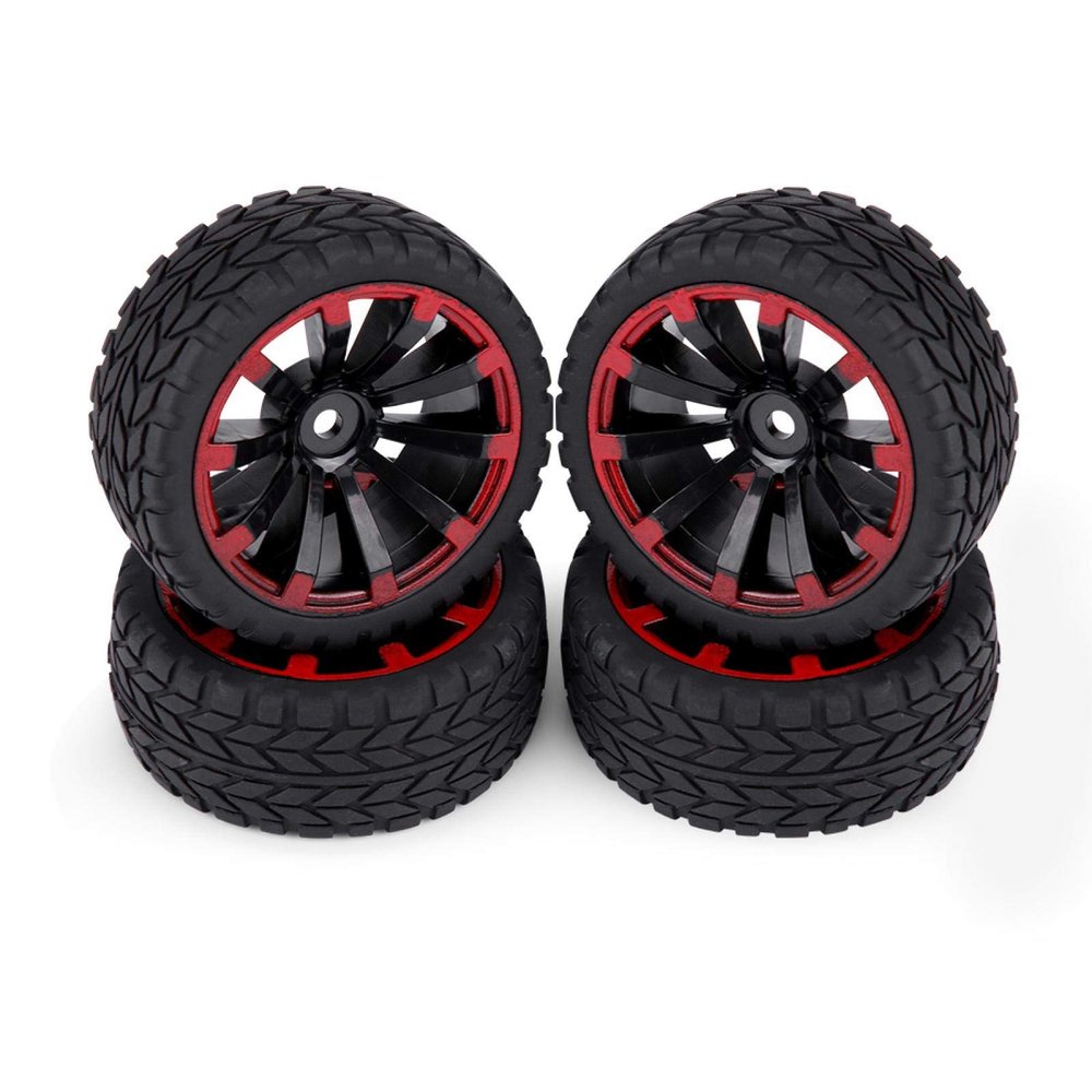 Pilipane RC Rubber Tyre Set Wheel Tires,RC Tires,1/10 On Road Tires,4pcs Set Tires Rubber Tyre,Racing Wheel,Car Tires Hard Tyre for RC 1:10 Car Part (Barley Flower), RC Tires, RC Rubber Tyre Set