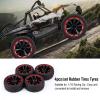 Pilipane RC Rubber Tyre Set Wheel Tires,RC Tires,1/10 On Road Tires,4pcs Set Tires Rubber Tyre,Racing Wheel,Car Tires Hard Tyre for RC 1:10 Car Part (Barley Flower), RC Tires, RC Rubber Tyre Set view 2