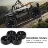 RC Rubber Tyre Set Wheel Tires, RC Tires, 1/10 On Road Tires, 4pcs Set Tires Rubber Tyre, Racing Wheel, Car Tires Hard Tyre for RC 1 : 10 Car Part (Black 5 Hole Outline), RC Tires, RC Rubber T view 2