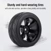 RC Rubber Tyre Set Wheel Tires, RC Tires, 1/10 On Road Tires, 4pcs Set Tires Rubber Tyre, Racing Wheel, Car Tires Hard Tyre for RC 1 : 10 Car Part (Black 5 Hole Outline), RC Tires, RC Rubber T view 3