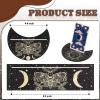 Queekay 6 Pieces Wooden Tarot Card Holder Stand Include Tarot Card Deck Holders Moon Shaped Display Black Altar Stands for Oracle Witch Divination Tools Wiccan Supplies view 2