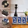 Queekay 6 Pieces Wooden Tarot Card Holder Stand Include Tarot Card Deck Holders Moon Shaped Display Black Altar Stands for Oracle Witch Divination Tools Wiccan Supplies view 3