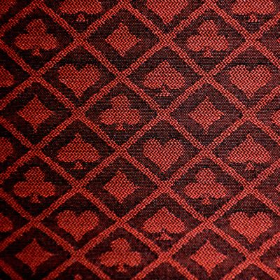 108 x 60 Inches Two-Tone Poker Table Suited Speed Cloth with Dark Color Background, Dustproof and Waterproof Tablecloth for Poker Tables (Two-Tone Red)