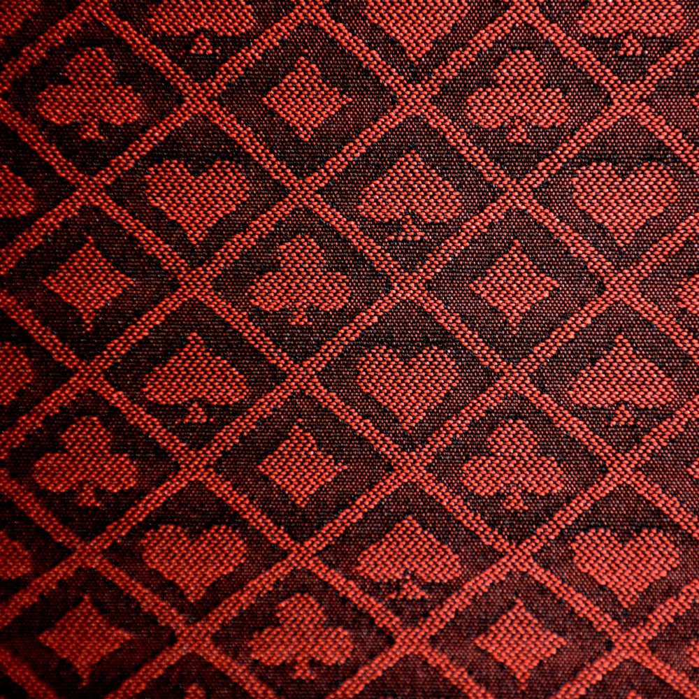 108 x 60 Inches Two-Tone Poker Table Suited Speed Cloth with Dark Color Background, Dustproof and Waterproof Tablecloth for Poker Tables (Two-Tone Red)