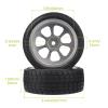 Hobbyfire Preglued 2.64" OD Aluminum Metal 12mm Hex Wheels and Tires Set for 1/10 On-Road Racing RC Touring Cars Drift, Compatible with Traxxas 4Tec 2.0/3.0, Tamiya TT01 TT02, HPI RS4, Redcat(Color A) view 2
