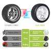 Hobbyfire Preglued 2.64" OD Aluminum Metal 12mm Hex Wheels and Tires Set for 1/10 On-Road Racing RC Touring Cars Drift, Compatible with Traxxas 4Tec 2.0/3.0, Tamiya TT01 TT02, HPI RS4, Redcat(Color A) view 4
