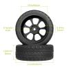 Hobbyfire Preglued 2.64" OD Aluminum Metal 12mm Hex Wheels and Tires Set for 1/10 On-Road Racing RC Touring Cars Drift, Compatible with Traxxas 4Tec 2.0/3.0, Tamiya TT01 TT02, HPI RS4, Redcat(Color E) view 2