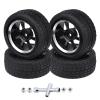 Hobbyfire Preglued 2.64" OD Aluminum Metal 12mm Hex Wheels and Tires Set for 1/10 On-Road Racing RC Touring Cars Drift, Compatible with Traxxas 4Tec 2.0/3.0, Tamiya TT01 TT02, HPI RS4, Redcat(Color D) view 1
