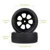 Hobbyfire Preglued 2.64" OD Aluminum Metal 12mm Hex Wheels and Tires Set for 1/10 On-Road Racing RC Touring Cars Drift, Compatible with Traxxas 4Tec 2.0/3.0, Tamiya TT01 TT02, HPI RS4, Redcat(Color D) view 2