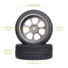 Hobbyfire Preglued 2.64" OD Aluminum Metal 12mm Hex Wheels and Tires Set for 1/10 On-Road Racing RC Touring Cars Drift, Compatible with Traxxas 4Tec 2.0/3.0, Tamiya TT01 TT02, HPI RS4, Redcat(Color C) view 2