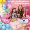 Unicorn Birthday Decorations: Wearable Butterfly Wing, Vibrant Warm Butter Pastel Balloon Garland Kit with Tools, Huge Foil Balloon, Easy Setup with Balloon Pump - Magical Girl's Birthday Decor view 3