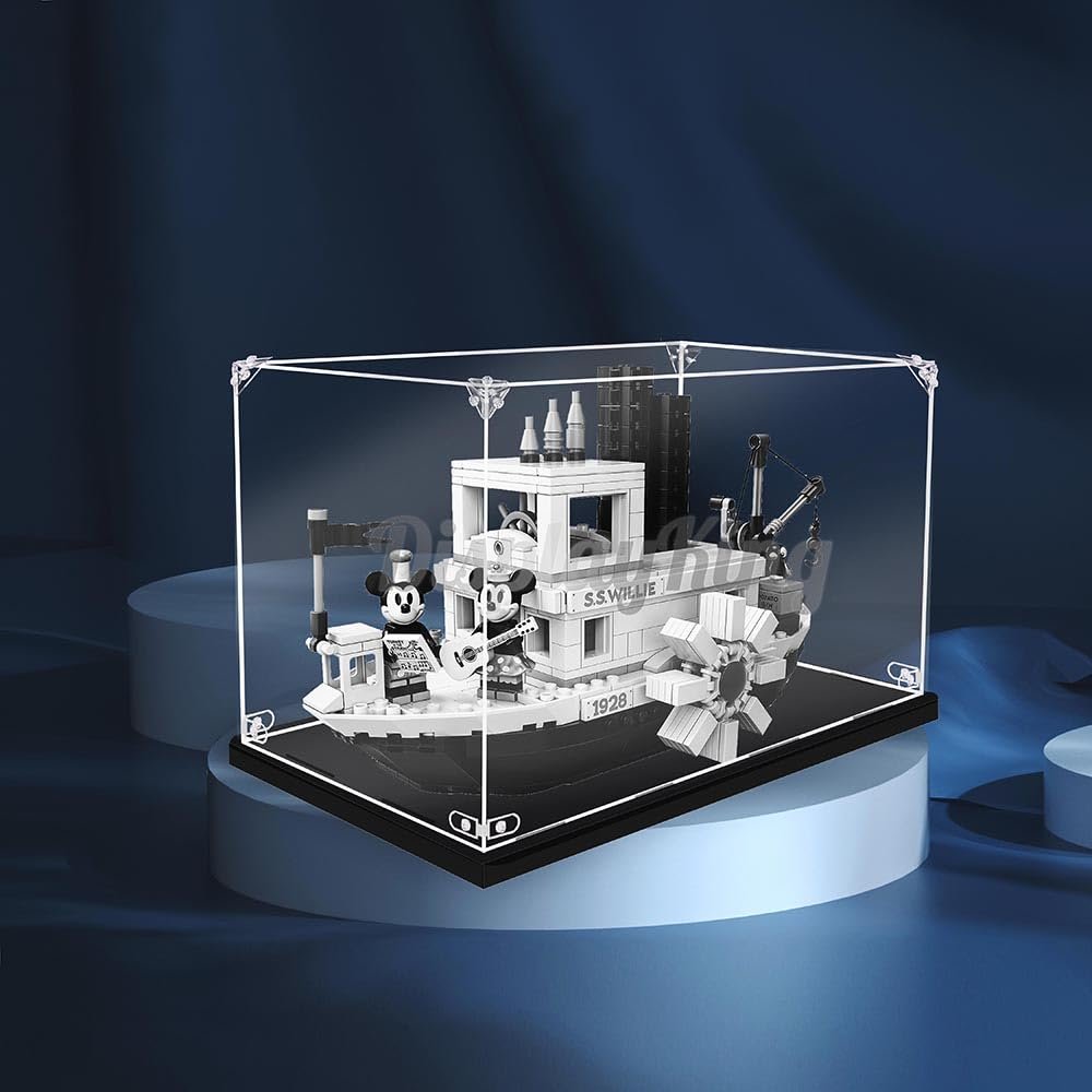 Acrylic Display case with Screw for Deas Steamboat Willie21317 (Model Set is not Included) (No Background)
