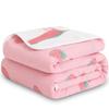 FCTREE 100% Organic Cotton Baby Swaddle Receiving Blankets for Adults Toddler Boys and Girls(Pink Strawberry,78" L x 59" W) view 1