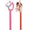 2PCS Inflatable Stick Horse - Inflatable Horse Head on Stick Horse Costume Pony/Halloween/Western Cowboy/Horse Baby Shower Birthday Party Decorations Supplies Favors, 37 Inches (RedPink) view 1