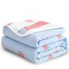 FCTREE 100% Organic Cotton Baby Swaddle Receiving Blankets for Adults Toddler Boys and Girls(Blue Strawberry,78" L x 59" W) view 1