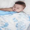 FCTREE 100% Organic Cotton Baby Swaddle Receiving Blankets for Adults Toddler Boys and Girls(Blue Strawberry,78" L x 59" W) view 3