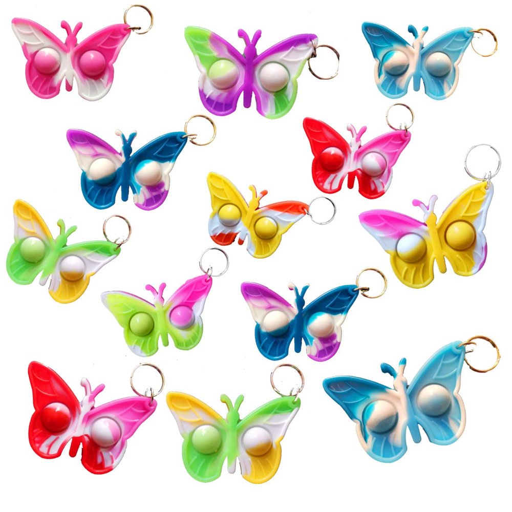 PSDFH 30 Packs Butterfly Funny Small Summer Gifts Unique Mini Item Assorted fidgets Toys for Kids Children Students Gifts from Classroom Teacher,Birthday Party Bubble Favors Supplies