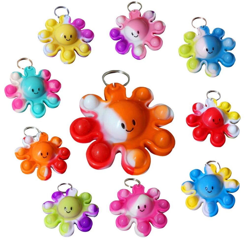 24 Packs Octopus Funny Small Summer Gift Unique Mini Item Assorted fidgets Toys for Kids Children Students Gifts from Classroom Teacher,Birthday Party Bubble Favors Supplies
