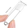 100 Pcs Diaper Pins, 2.2in Diaper Pins for Cloth Diapers Heavy Duty, Stainless Steel Baby Safety Pins, Plastic Head Baby Pins with Safe Locking Closures (White) view 2