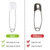 100 Pcs Diaper Pins, 2.2in Diaper Pins for Cloth Diapers Heavy Duty, Stainless Steel Baby Safety Pins, Plastic Head Baby Pins with Safe Locking Closures (White) view 3