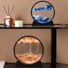 BGFJYUK Moving Sand Art Picture in Motion, Round Tempered Glass 3D Deep Sea Sandscapes with Display Flowing Sand Frame for Relaxing Desktop Home Office Work Dcor for Kids Adults (Orange, 12inch) view 2